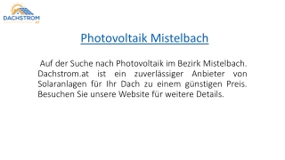 Photovoltaik Mistelbach Dachstrom.at