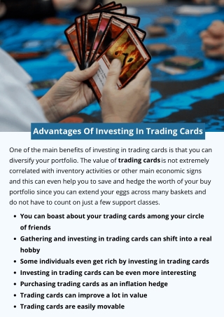 Advantages Of Investing In Trading Cards