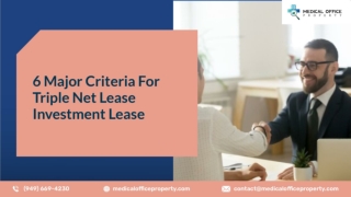 6 Major Criteria For Triple Net Lease Investment Lease