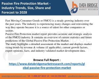 Passive Fire Protection Market -FMCG
