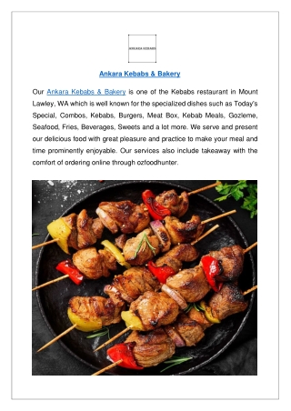 Up to 10% off order now - Ankara Kebabs & Bakery Menu.