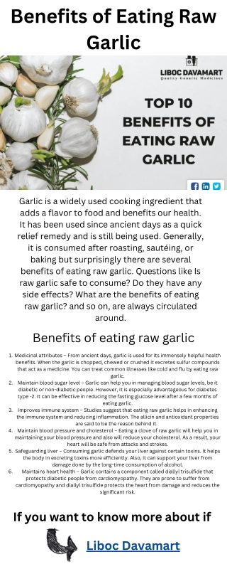 Benefits of Eating Raw Garlic