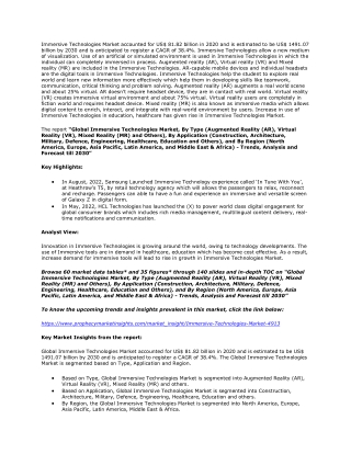 Immersive Technologies Market