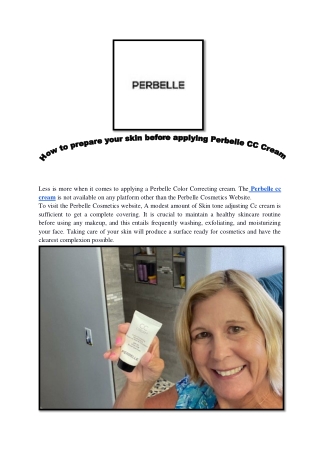 How to prepare your skin before applying Perbelle CC Cream as a Makeup base