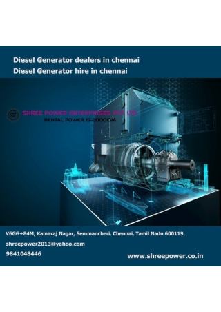 Diesel Generator dealers in chennai