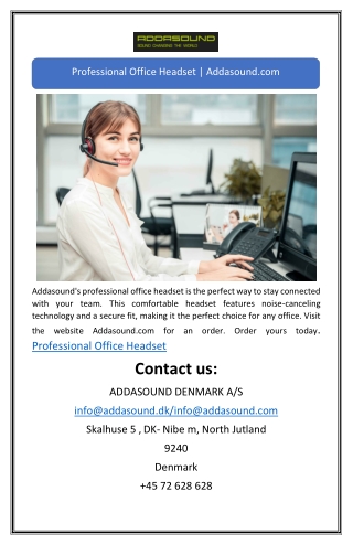Professional Office Headset | Addasound.com