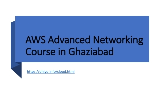 AWS Advanced Networking Course in Ghaziabad