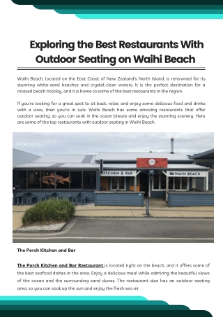 Enjoy The Most Delectable Dining Experiences with Outdoor Seating