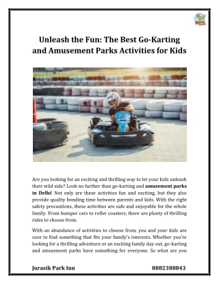 Unleash The Fun: The Best Go-Karting And Amusement Parks Activities For Kids