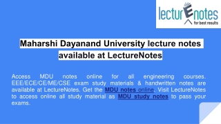 Trending Notes for Maharshi Dayanand University