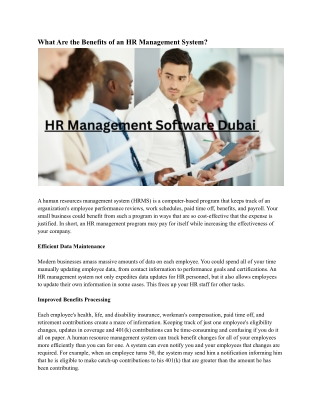 HR Management Software Dubai