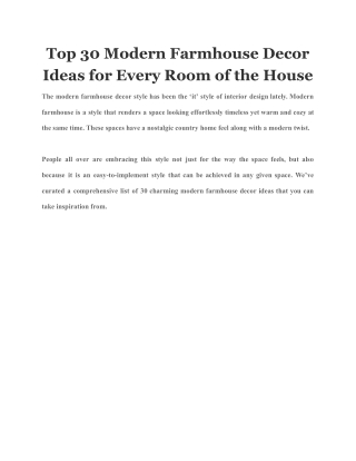 Top 30 Modern Farmhouse Decor Ideas for Every Room of the House