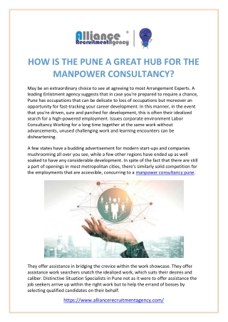 How Is The Pune A Great Hub For The Manpower Consultancy?