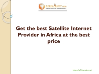 Get the best Satellite Internet Provider in Africa