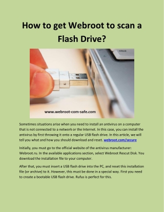 How to get Webroot to scan a Flash Drive