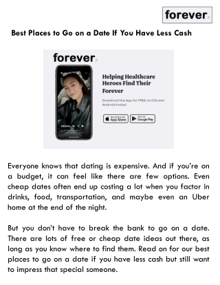 Best Places to Go on a Date If You Have Less Cash