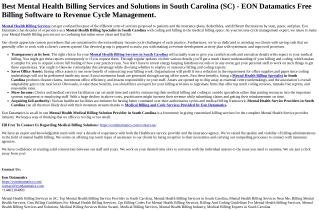 Mental Health Billing Services in South Carolina