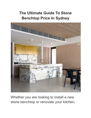 The Ultimate Guide To Stone Benchtop Price In Sydney