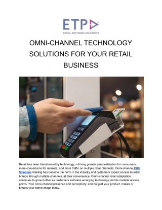 Omni-Channel Technology Solution For Your Retail Business
