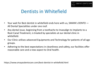 Dentists in Whitefield-Best Dentist in Whitefield