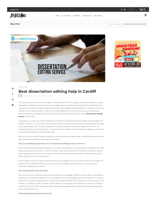 Best dissertation editing help in Cardiff