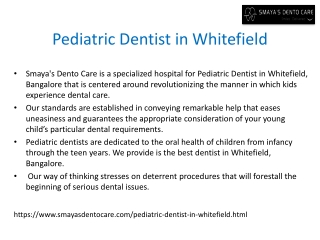 Pediatric Dentist in Whitefield-Best Pediatric Dentist