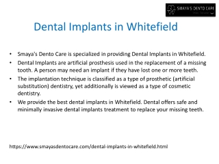 Dental Implants in Whitefield-Dental Implants Surgery