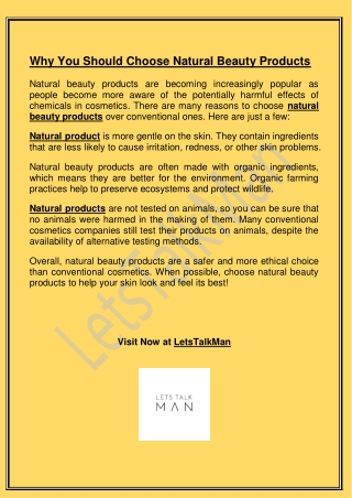 Why You Should Choose Natural Beauty Products