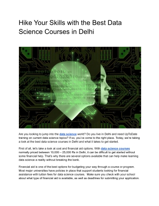 Hike Your Skills with the Best Data Science Courses in Delhi
