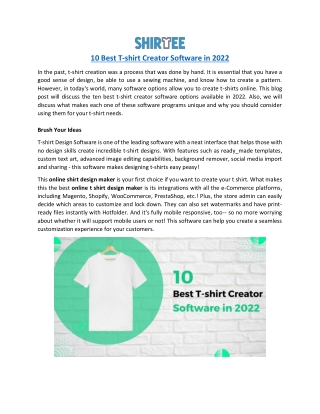 10 Best T-shirt Creator Software in 2022