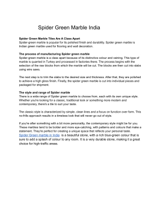 Spider Green Marble India