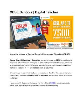 CBSE Schools  Digital Teacher