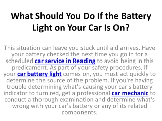 What Should You Do If the Battery Light on Your Car Is On?