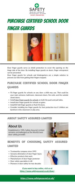 Purchase Certified School Door Finger Guards