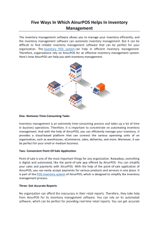 Five Ways In Which AinurPOS Helps In Inventory Management