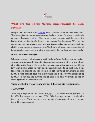 What are the Forex Margin Requirements to Earn Profits