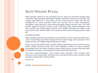 Slot Online Pulsa