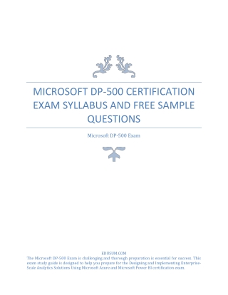 Microsoft DP-500 Certification Exam Syllabus and Free Sample Questions