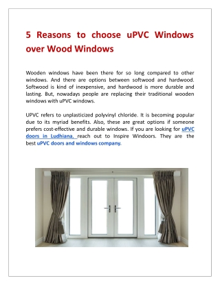 5 Reasons to choose uPVC Windows over Wood Windows article2