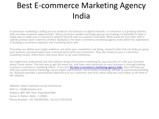 Best E-commerce Marketing Agency India