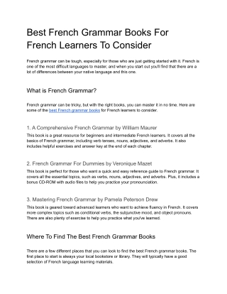Best French Grammar Books For French Learners To Consider
