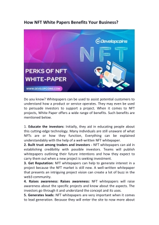 Benefits Of White Paper Development