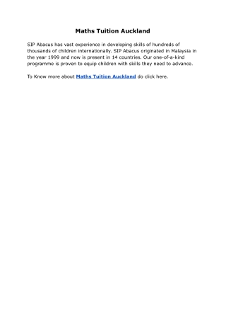 Maths Tuition Auckland