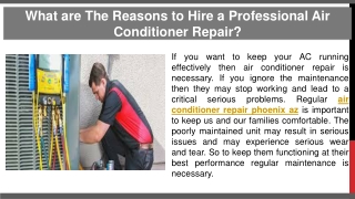 What are The Reasons to Hire a Professional Air Conditioner Repair