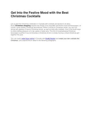 Get Into the Festive Mood with the Best Christmas Cocktails