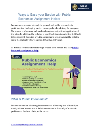 Ways to Ease your Burden with Public Economics Assignment Helper