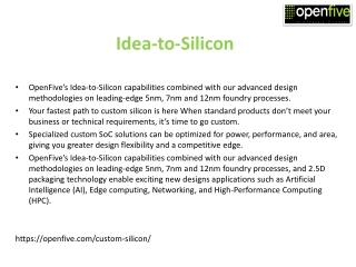 Idea-to-Silicon-2.5D Packaging Technology-SoCs for High Performance Computing-SoC designs to 7nm process technology