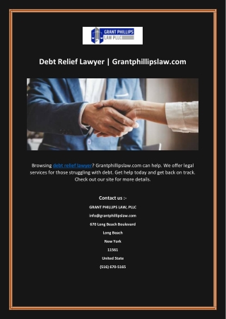 Debt Relief Lawyer | Grantphillipslaw.com
