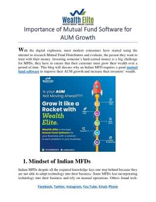 Importance of Mutual Fund Software for AUM Growth