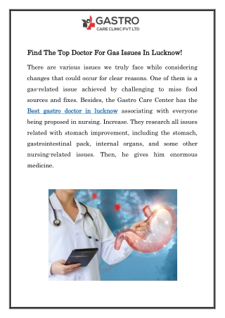 Find The Top Doctor For Gas Issues In Lucknow